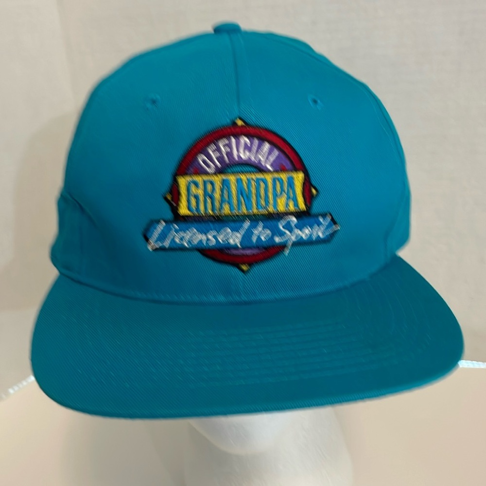Official Grandpa license to spoil baseball hat cap blue SnapBack shoebox